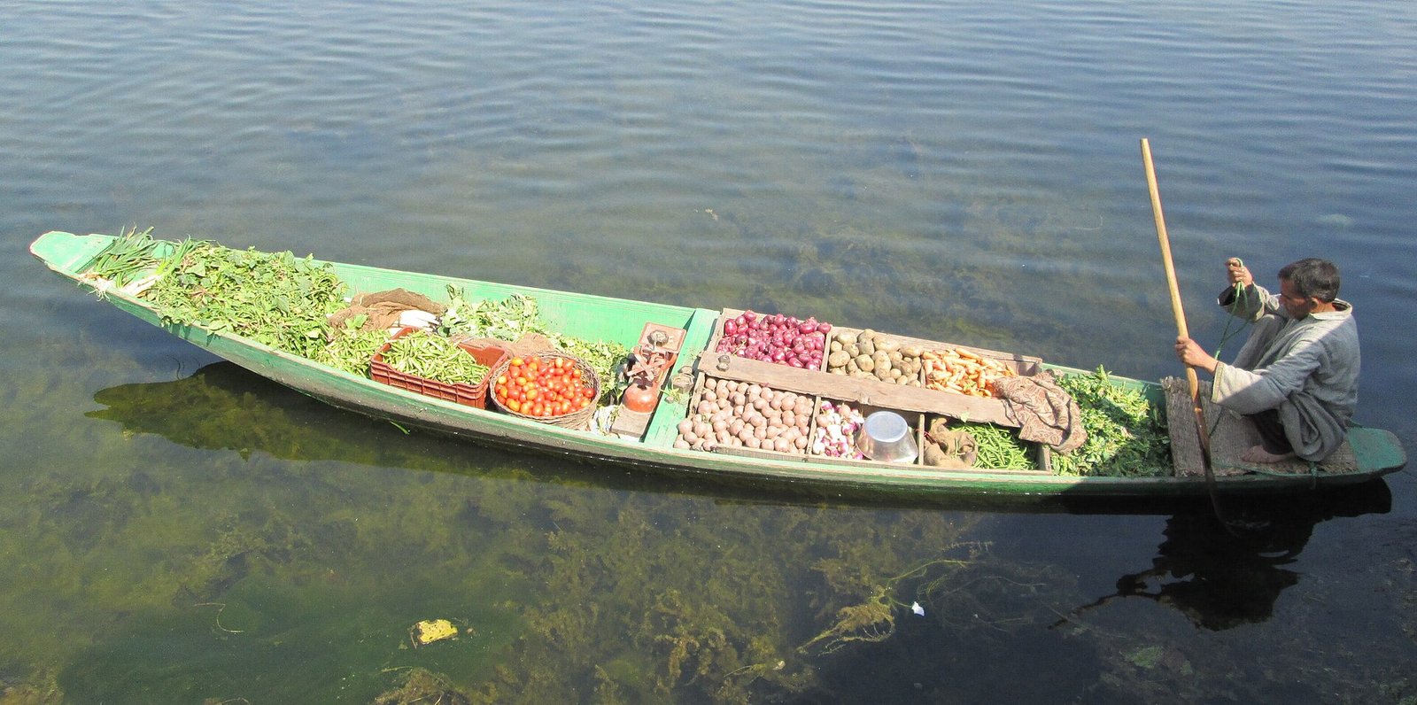 Floating vegetable market, Dal Lake